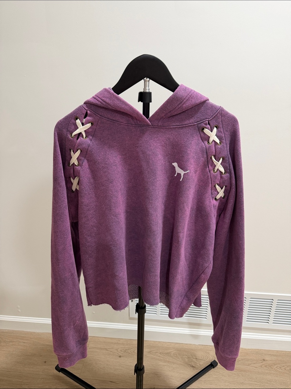 PINK Victoria's Secret Purple Lace-Up Hoodie